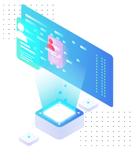 Image of a projector showing a screen